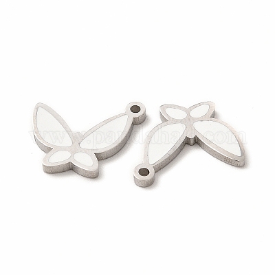 Pendentifs en acier inoxydable 304 émaillés&nbsp;STAS-F291-02P-01-1