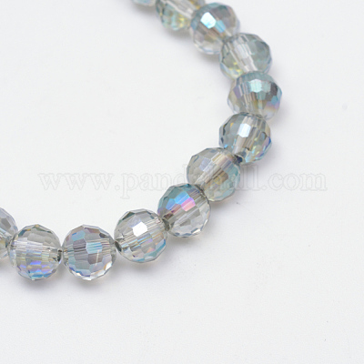 Chapelets de perles en verre électroplaqué&nbsp;EGLA-R041-6mm-08-1