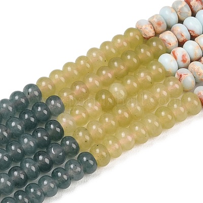 Stränge aus natürlich gefärbtem weißem Jade und synthetischen Shoushan-Steinperlen&nbsp;G-Z135-C09-1