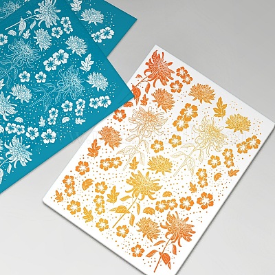 Flower Silk Screen Stencils for Polymer Clay Reusable Silkscreen Print Kit  Mesh