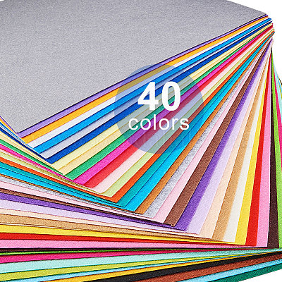 BENECREAT 40pcs 12 x 12 Inches (30cm x 30cm) Soft Felt Fabric Sheet Assorted Color Felt Pack DIY Craft Sewing Squares Nonwoven Patchwork, 0.87mm
