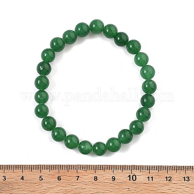 Braccialetti elastici di perline di giada naturale della Malesia (tinti).&nbsp;BJEW-K212-B-013-1