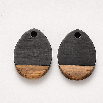 Pendenti in resina e legno di noce&nbsp;RESI-S358-15G-1