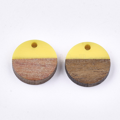 Pendenti in resina e legno di noce&nbsp;RESI-S358-02E-14-1