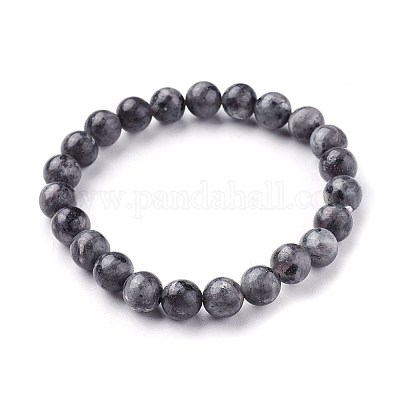 Natürliche Larvikit-Perlen-Stretch-Armbänder&nbsp;BJEW-F380-01-B14-1