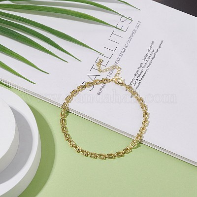 Wholesale Brass Initial Letter U Link Chain Necklace Bracelet