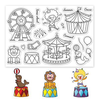 Shop GLOBLELAND Amusement Park Clear Stamps Circus Animals Clown Silicone  Clear Stamps Transparent Stamp Seals for Cards Making DIY Scrapbooking  Photo Journal Album Decoration for Jewelry Making - PandaHall Selected
