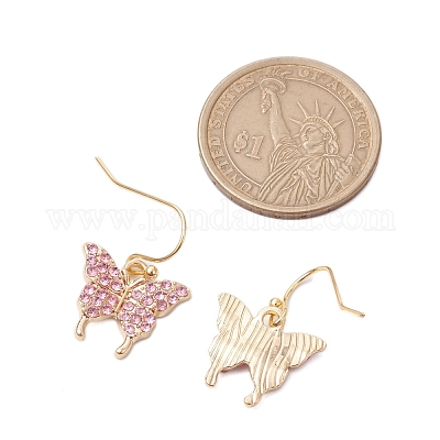 Rhinestone della lega orecchini pendenti&nbsp;EJEW-JE06221-1