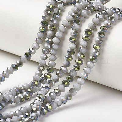 Chapelets de perles en verre opaque électrolytique&nbsp;EGLA-A034-P4mm-S13-1