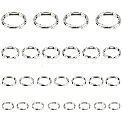 UNICRAFTALE about 800pcs 4.5/5/7/8mm Split Key Rings Stainless Steel Key  Ring Metal Split Key Chain Keychain Rings for Crafts Home Car Keys