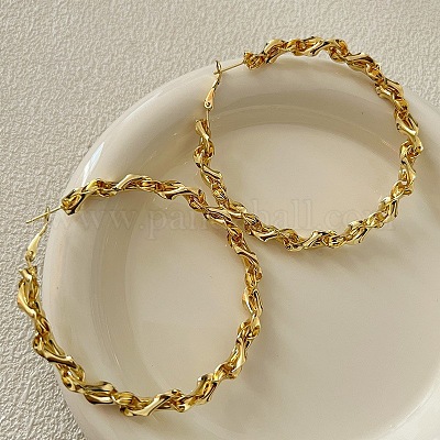 Orecchini a cerchio con secchiello riempiti in oro 18 carati, orecchini a cerchio vintage leggeri per tutti i giorni, orecchini a cerchio in oro boho, orecchini a cerchio leggeri per lei