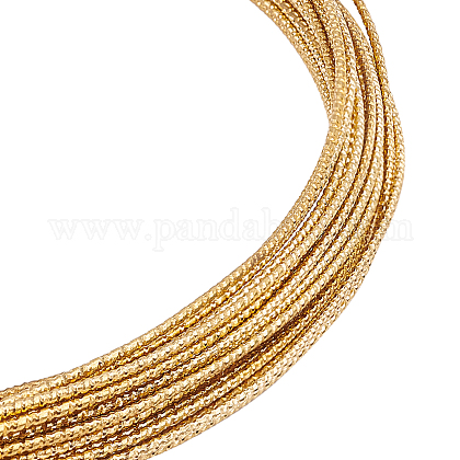 BENECREAT 20 Gauge/0.8mm Engraved Twist Gold Wire Textured Copper Wire for Ring Making CWIR-WH0004-01G-01-1
