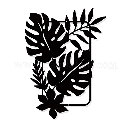 NBEADS Palm Leaves Metal Wall Art Decor Tropical Leaves HJEW-WH0020-018-1