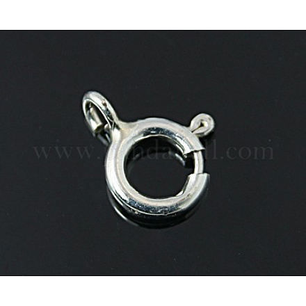Cierres de anillo de resorte de plata de ley X-STER-A007-24D-1