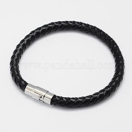 Braided Leather Cord Bracelets BJEW-I199-04-1
