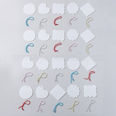 40 Uds. 5 colgantes en blanco transparentes acrílicos de estilo DIY-CJC0002-011-1