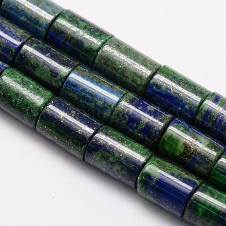 Natural Chrysocolla and Lapis Lazuli Column Beads Strands G-M266-19-1