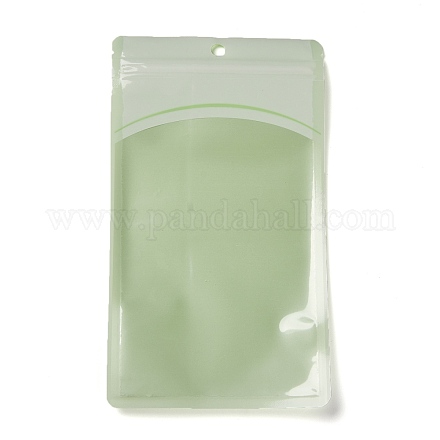 プラスチック製ジップロックバッグ  保存袋  セルフシールバッグ  トップシール  窓と吊り下げ穴付き  長方形  薄緑  21x12x0.15cm  片側の厚さ：3.3ミル（0.085mm） OPP-H001-02C-04-1