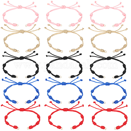 Sunnyclue 10 pièces 5 couleurs réglable cordon en nylon tressé fabrication de bracelets AJEW-SC0002-18-1