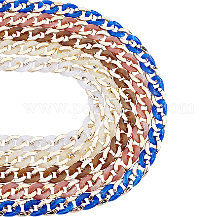 Gorgecraft Handmade CCB Plastic Curb Chain AJEW-GF0001-86-1