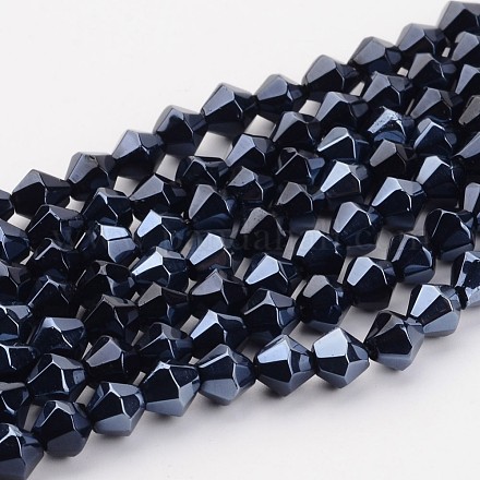 Electroplate Glass Beads Strands GB6mm27Y-B-1