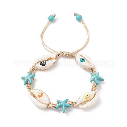 Bracelet en perles tressées en forme d'étoile de mer BJEW-TA00195-1