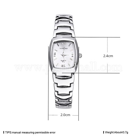 女性のカジュアルな腕時計  合金クォーツ時計  防水  ホワイト  銀色のメッキ  24x20mm WACH-BB33980-1