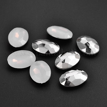 Faceted Oval Imitation Taiwan Acrylic Rhinestone Pointed Back Cabochons GACR-A007-20x30mm-48-1