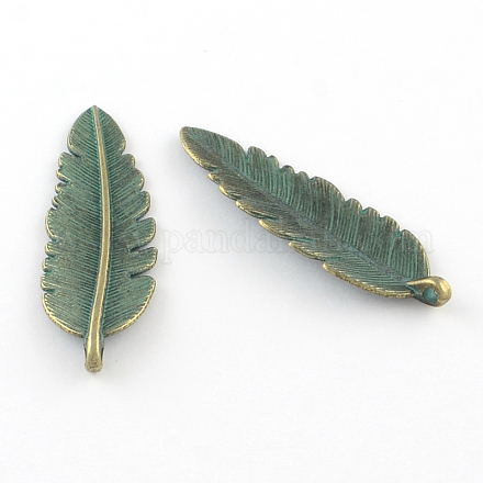Zinc Alloy Leaf Pendants PALLOY-R065-009-LF-1