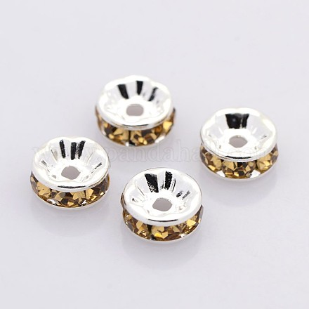 Brass Rhinestone Spacer Beads RB-A014-Z6mm-14S-NF-1