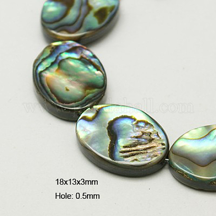 Natural Abalone Shell/Paua Shell Beads Strands SSHEL-G003-8-13x18mm-1