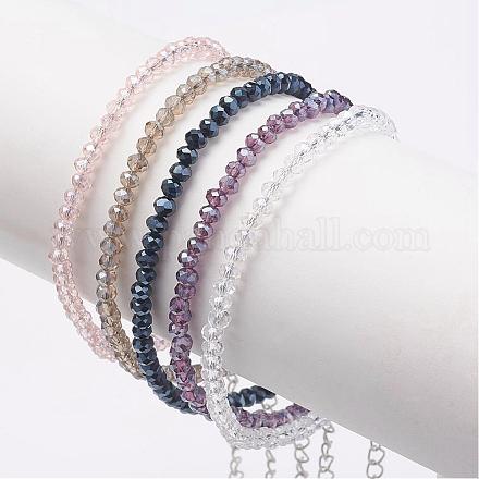 Bracelets à perles en verre facetté AJEW-AN00196-1