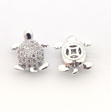 Micro cuivres ouvrent perles de tortue de zircone cubique ZIRC-L007-42P-1