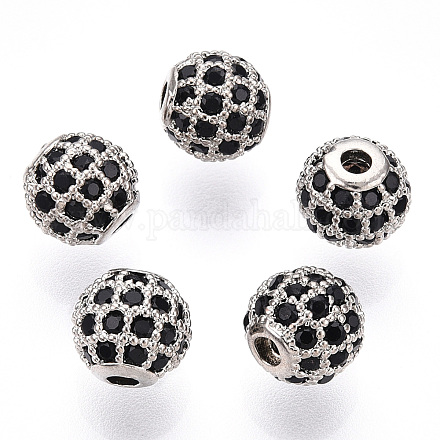Perles de zircone cubique de placage de rack en laiton ZIRC-S001-6mm-B03-1