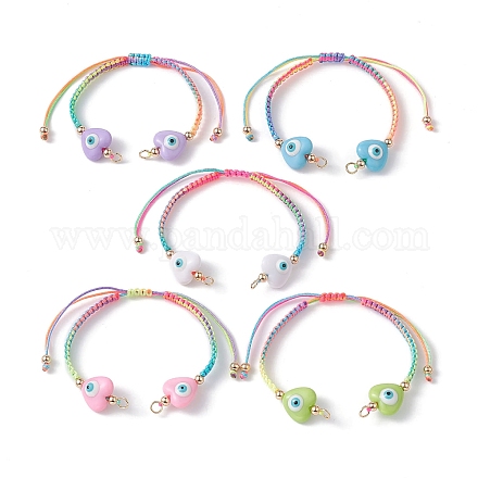 Fabrication de bracelets à cordon tressé en nylon réglable de couleur dégradée AJEW-JB01162-1