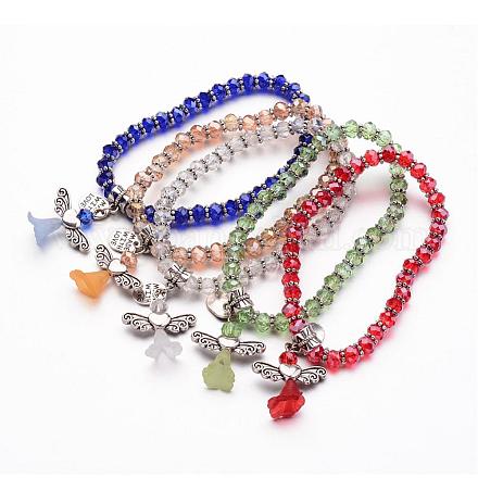 Bracelets stretch avec perles en verre BJEW-JB02546-1