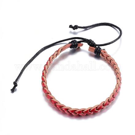 Adjustable Braided Leather Cord Bracelets BJEW-P099-21E-1