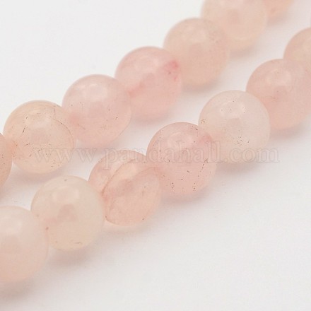 Naturel rose de rondes de quartz perles brins G-J302-06-6mm-1