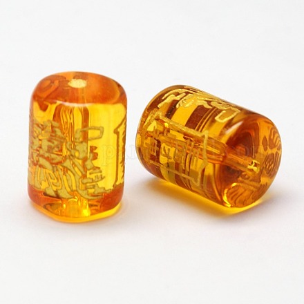 Buddhist Jewelry Glass Column Beads GLAA-N0003-12-1