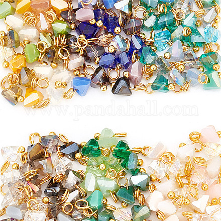 ARRICRAFT 180Pcs 6 Color Electroplate Glass Charms FIND-AR0004-25-1