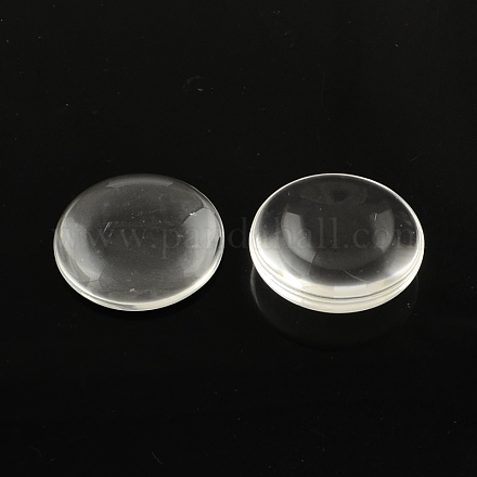 Transparent Glass Cabochons X-GGLA-R026-40mm-1