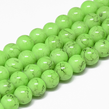 Chapelets de perles en verre peint par pulvérisation X-GLAD-S075-6mm-23-1