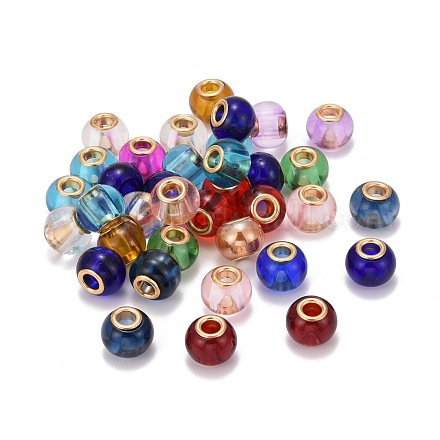 Glass European Beads GPDL-Q013-M-1