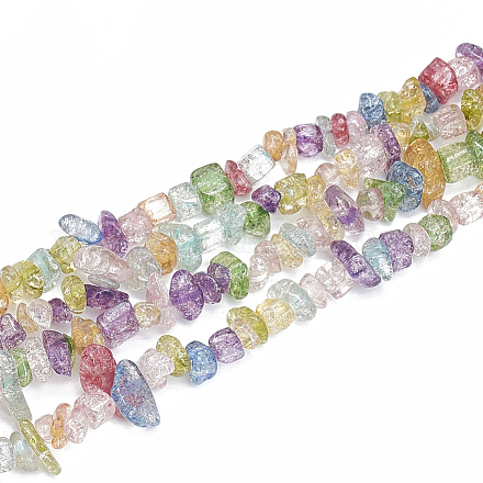 Baking Painted Crackle Glass Beads Strands G-S313-12-1