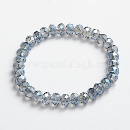 Verre electroplate bracelets en perles extensibles BJEW-JB02019-03-1