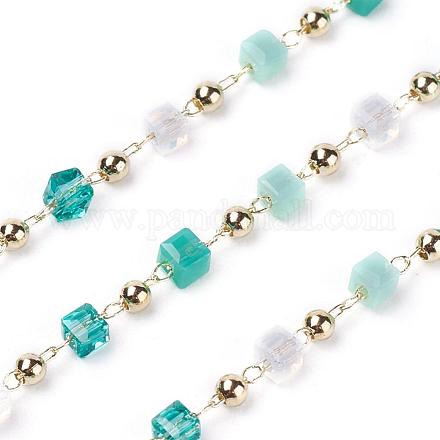 Chaînes de perles de verre faites à la main de 3.28 pied X-CHC-F008-A14-1