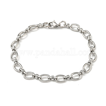 201 bracelets en acier inoxydable de la chaîne de maillons ovales STAS-Z056-15P-1