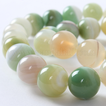 Natural Banded Agate Round Bead Strands G-E235-11-1