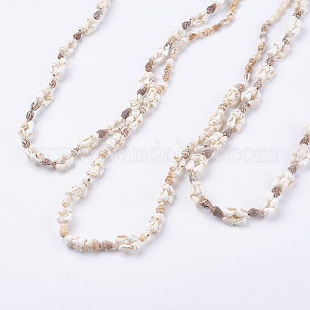 Spiral Shell Necklaces NJEW-K101-02-1