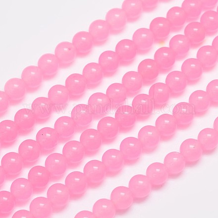 Chapelets de perles en jade de malaisie naturelle et teinte X-G-A146-6mm-A08-1